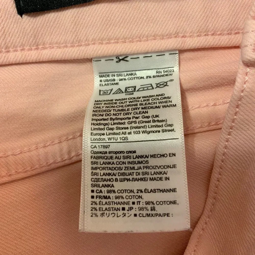 Banana Republic Jeans Blush Pink Girlfriend Crop Stretch Mid Rise Size 27